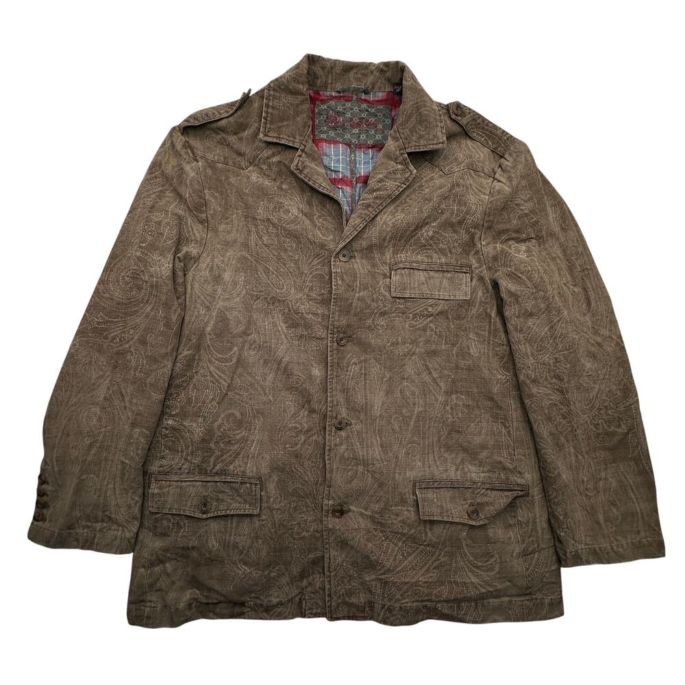 Robert Graham Sport Coat Blazer Mens 3XL Brown Plaid Lined Button Pockets Cotton
